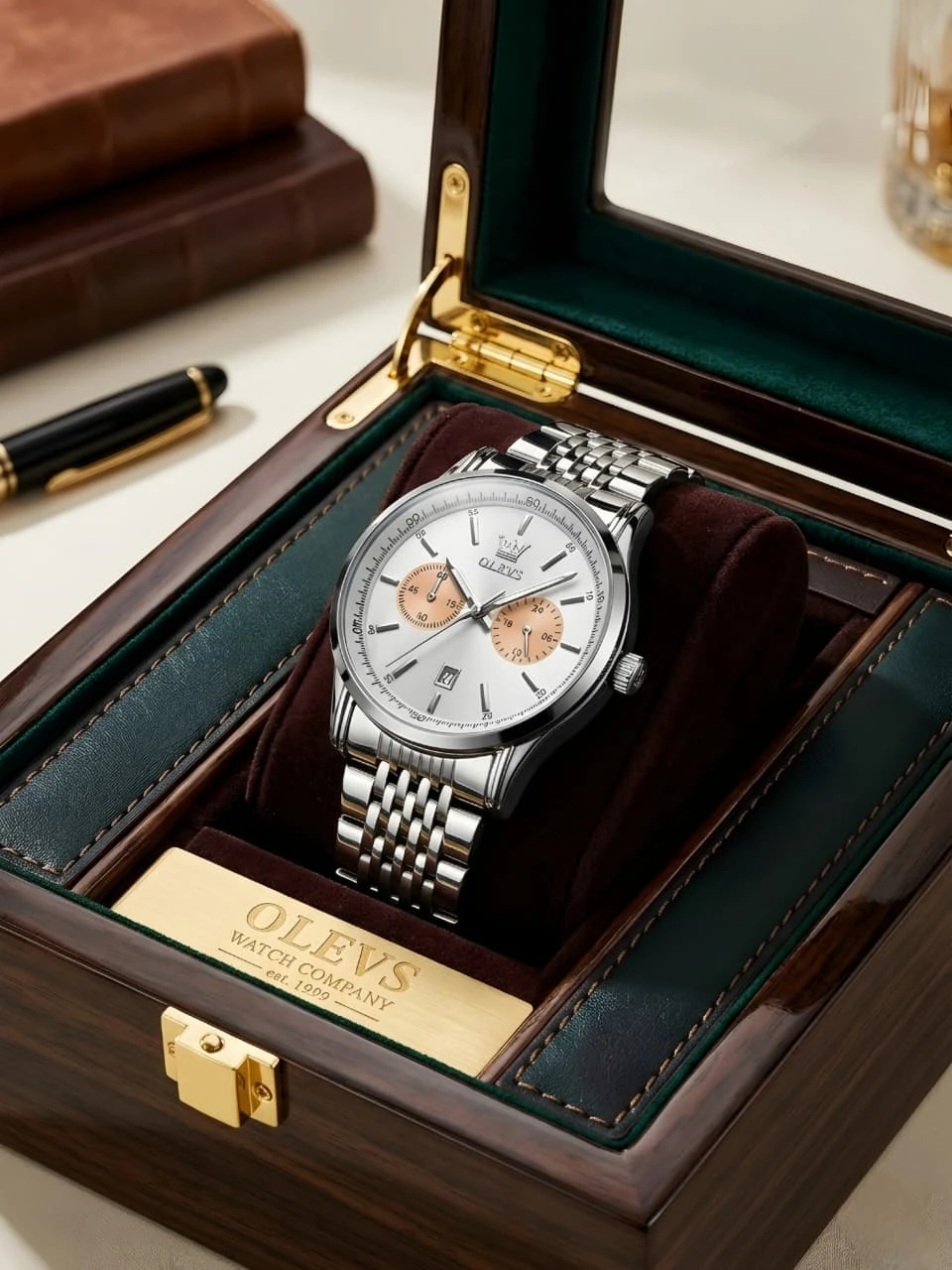 OLEVS Men's Luxury Business Chronograph -2878 M