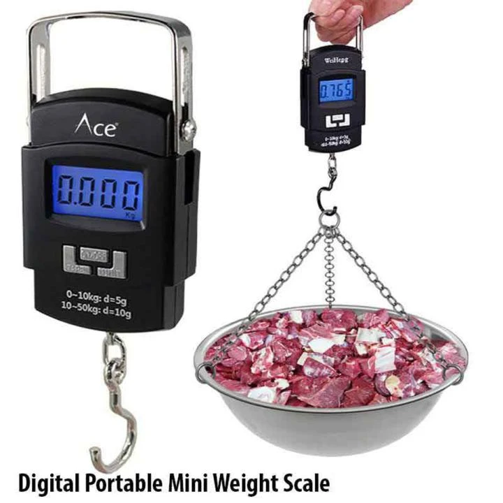 Digital Portable Weight Scale 50 Kg - Black