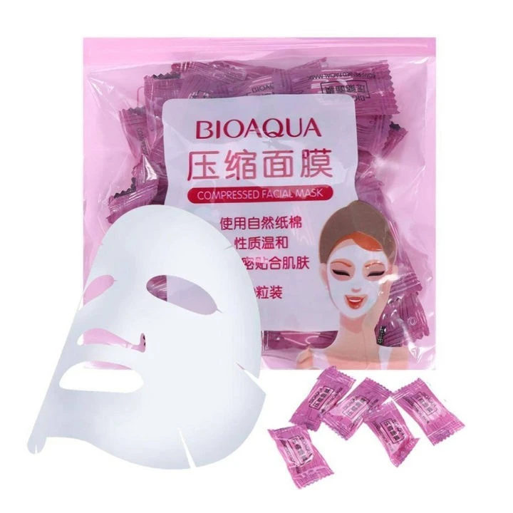 BIOAQUA Compressed Facial Mask Women Beauty Disposable Face Mask Paper Cotton Natural Skin Care Wrapped Masks