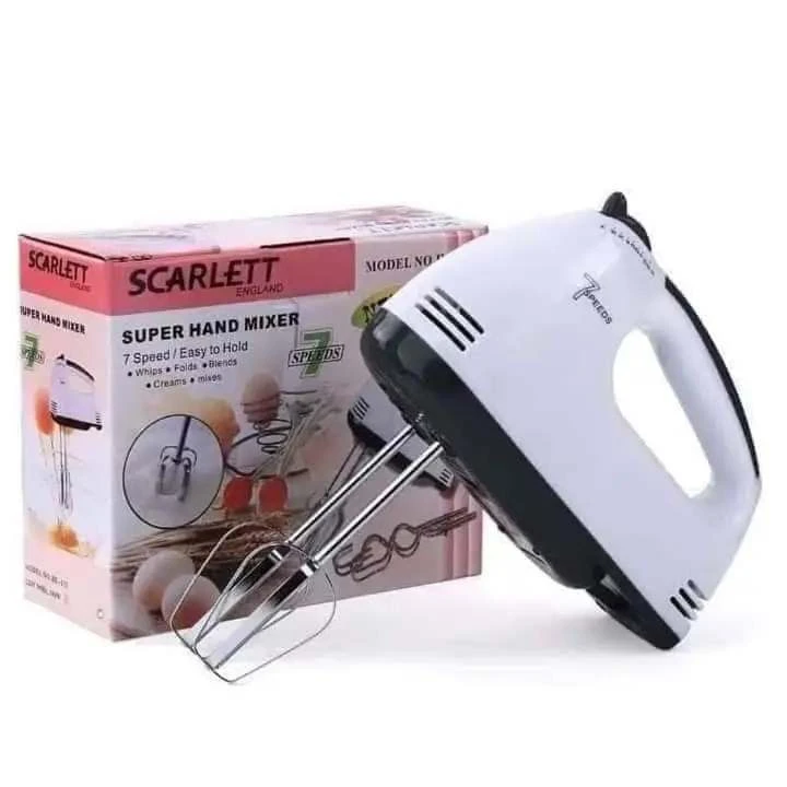 Scarlet 7 SPEED Portable High Grade Hand Mixer, Egg Beater, Egg Cake/Cream Mixer