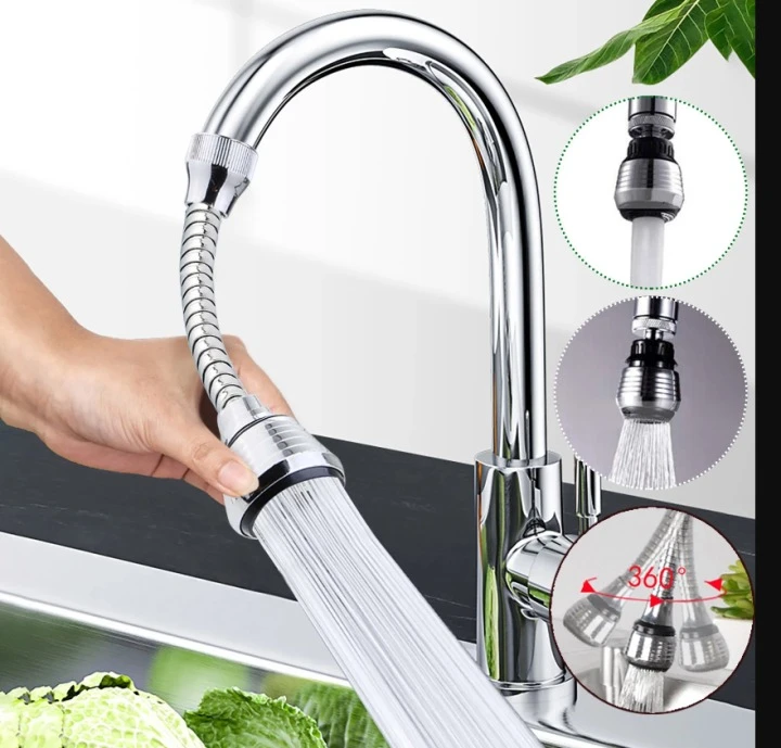 360 Degree Adjustment Kitchen Faucet Extension Tube Bathroom Extension Water Tape