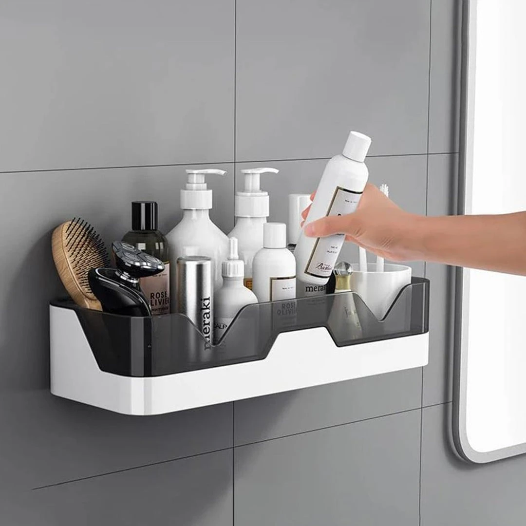 Shower Shelves with Hooks, No Drilling Shower Racks for Inside Shower & Kitchen Storage