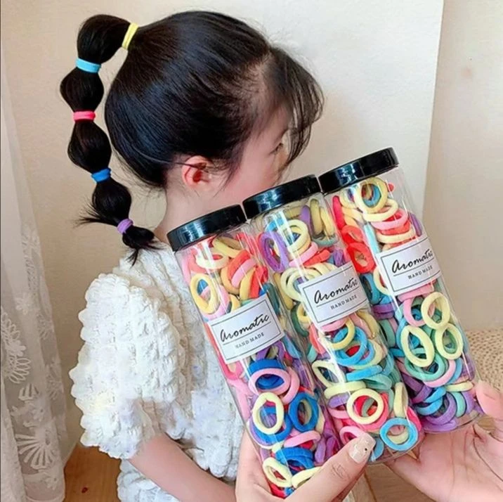 100 Pcs Baby Girl Rubber Bands Kids Elastic Hair Bands for Children Mixed Colours Mini Ponytail Holder