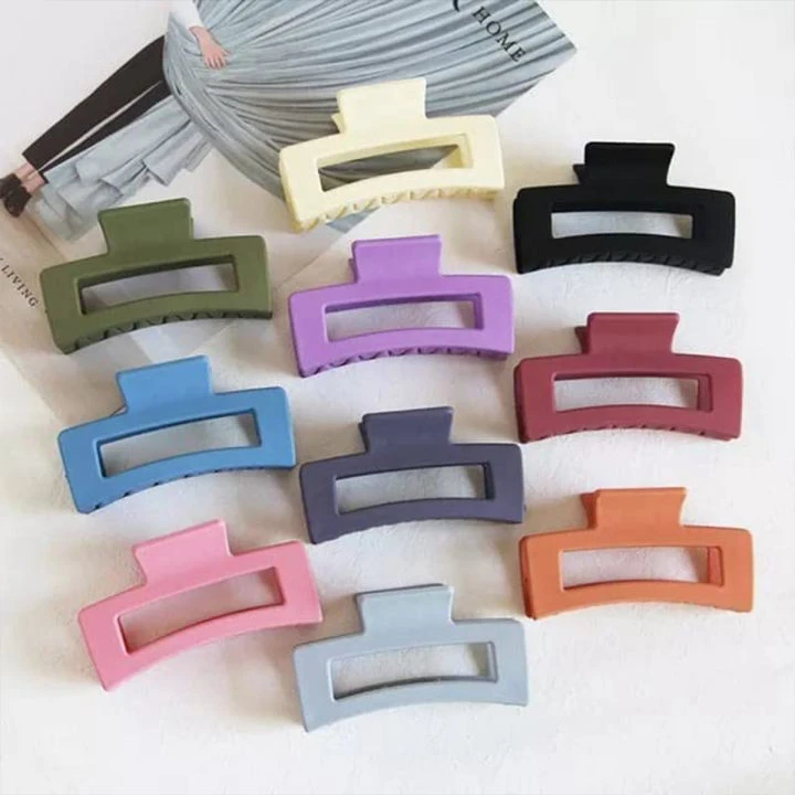 6 Pcs Large Geometric Hair Claws for Women - Acrylic, Plastic Hair Clips, Assorted Sizes