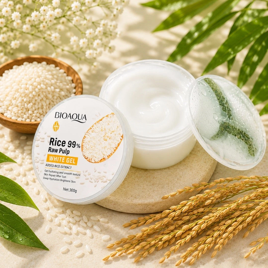 Bioaqua Rice Raw Pulp Moisturizing Brightening Gel 300g