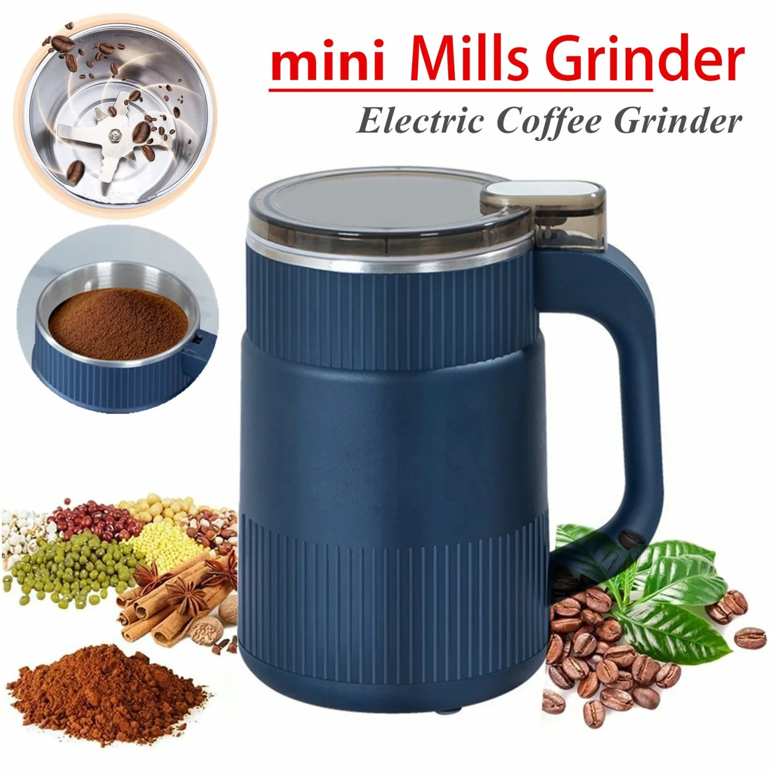 Smart Stainless Steel Spice Grinder - 950W Electric Grinding Machine for Effortless Precision