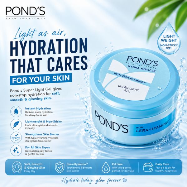 Ponds Hydra Miracle Super Light Gel with Cera-Hyamino 100ml